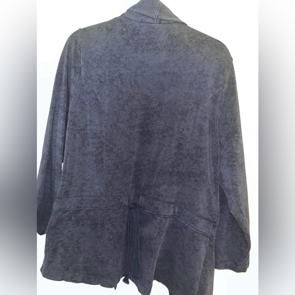 Blue suede material / comfy cotton tshirt style but a blazer!! Size 1x - Picture 2 of 2